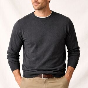 🧥 Orvis Men’s Sweater XL Cotton Silk Cashmere Blend Gray